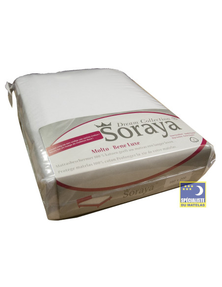 Kopie van PROTÈGE-MATELAS SORAYA 100% COTON POCHE 30CM